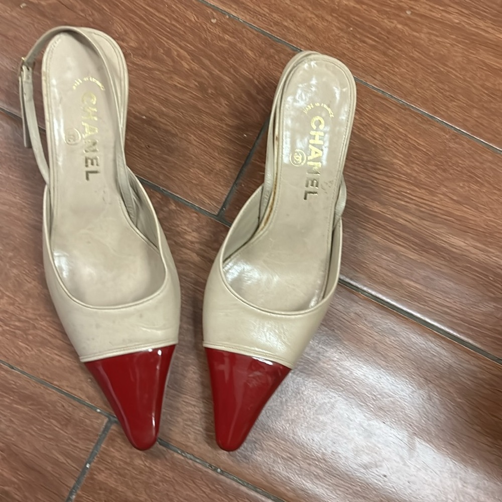 Chanel Leather mules red patent leather‎ tip sling back - Picture 13 of 13